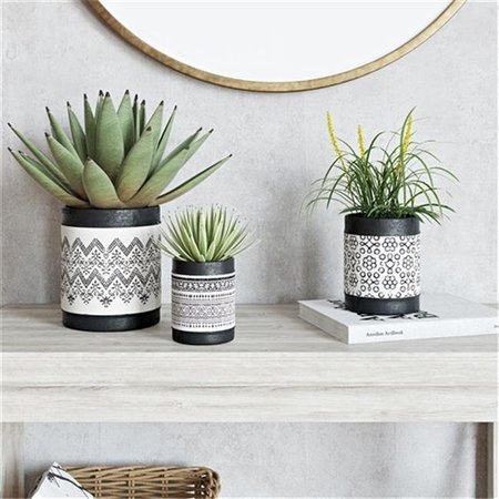 ASPIRE HOME ACCENTS Aspire Home Accents 6718 Nikos Ceramic Planters; Black & White - Set of 3 6718